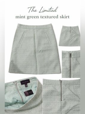 The Limited Mint Green Textured Mini Skirt Size 2 NWT